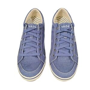 Taos Moc Star Canvas Low Top Sneakers Women Size 9.5 Blue Lace Up Comfort